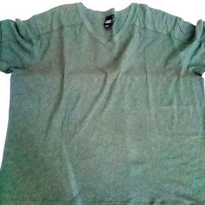 Edun XXL rare shirt olive v neck brand new 2xl contrast stitch organic cotton